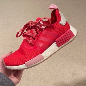 Adidas pink and white NMD_R1 shoes